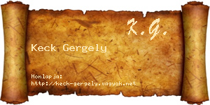 Keck Gergely névjegykártya